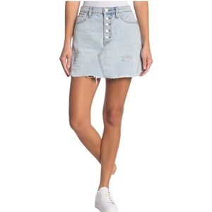 Free People Ripped Denim Miniskirt Size 29